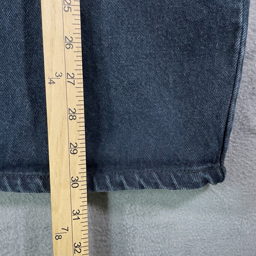 Y2K Baccini Dark Blue Denim Midi Skirt Straight Pencil Button Back Size 5/6 - Picture 3 of 11